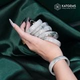  Vòng Ngọc Khối Phỉ Thúy Hoa Bay Bản Vuông Ni 52mm - 54mm  (Không Kén Mệnh) 