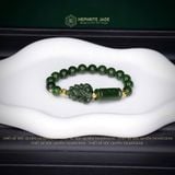  Vòng Đơn Ngọc Bích Canada Vip 8Ly Mix Bà Hồ Ly Chúa, Lu Thống và Bi Kim Tiền Vàng Tây 10K (Không Kén Mệnh) 