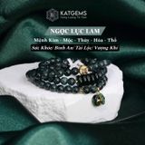  Vòng Chuỗi Ngọc Lục Lam 5.8li Mix Ngũ Điếu, Charm Túi Tiền Và Xu Kim Tiền Vàng Trang Sức (Không Kén Mệnh) 2-126002 