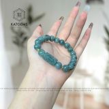  Vòng Đơn Lam Ngọc 9.3Ly Mix Lu Thống Chạm Kim Tiền Và Bi Vàng Tây 10K (Không Kén Mệnh) 