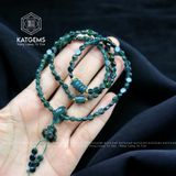  Chuỗi Vòng Lam Ngọc Dẹt Jade A Mix Ngũ Điếu, Lu Thống, Hoa Sen Và Bi Vàng 10K (Không Kén Mệnh) 