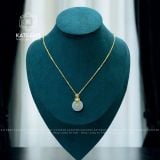  Mặt Dây Chuyền Đồng Điếu Bạch Ngọc Móc Hồ Ly Kim Tiền Vàng 10K Đường Kính 15li Dày 3.8mm(Không Kén Mệnh) 