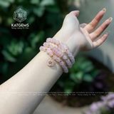  Chuỗi Vòng Thạch Anh Hồng 6.5ly Mix Hồ Ly, Ngũ Điếu Và Túi Tiền Kim Bảo Vàng Trang Sức (Hỏa, Thổ) 1-125005 