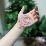  Chuỗi Vòng Thạch Anh Hồng 6.5ly Mix Hồ Ly, Ngũ Điếu Và Túi Tiền Kim Bảo Vàng Trang Sức (Hỏa, Thổ) 1-125005 