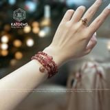  Chuỗi Vòng Thạch Anh Tóc Đỏ 5-6ly Vip Mix Hồ Ly, Ngũ Điếu Và Túi Tiền Kim Bảo Vàng Trang Sức (Hỏa, Thổ) 122006 