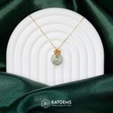  Mặt Dây Chuyền Ngọc Hoa Bay Đồng Điếu Mix Hoa Sen Độc Bản Đường Kính 15li Dày 4mm (Không Kén Mệnh) 