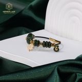  Vòng Dây Cáp Ngọc Bích Canada Cao Cấp Hồ Ly Mix Ngũ Điếu Và Charm Cỏ Bốn Lá, Túi Tài Lộc Và Bi Kim Tiền Vàng Trang Sức (Không Kén Mệnh) 