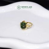  Nhẫn Kim Ngọc Đại Lộc Mặt Tỳ Hưu Ngọc Bích Canada 10x9x6ly Vàng Trang Sức VIP (Không Kén Mệnh) 
