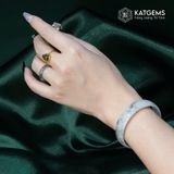  Vòng Ngọc Khối Phỉ Thúy Hoa Bay Bản Vuông Ni 52mm - 54mm  (Không Kén Mệnh) 