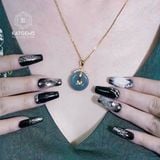  Dây Chuyền Đồng Điếu Lam Ngọc Jade A Sang Trọng Đường Kính 15li Dày 4mm (Không Kén Mệnh) 