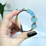  Vòng Dây Cáp Ngũ điếu Đá Aqua Mix Ngũ Điếu, Túi Tiền Kim Bảo Và Cỏ Bốn Lá May Mắn (Thủy, Mộc) 
