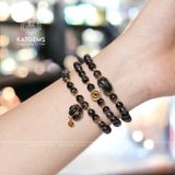  Chuỗi Vòng Thạch Anh Tóc Đen 6ly Túi Tiền Kim Bảo Mix Charm Vàng Trang Sức (Thủy, Mộc) 