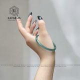  Vòng Ngọc Khối Bản Đũa Lam Ngọc Gua Jade A Myanmar Độc Bản Ni 52.2 4.9ly  (Không Kén Mệnh) 