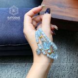  Chuỗi Vòng Đá Aqua 5.5ly Mix Túi Tiền Kim Bảo Và Bà Hồ Ly (Mộc, Thuỷ) 