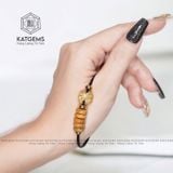  Vòng Dây Cáp Thạch Anh Tóc Vàng Ngũ Điếu Mix Cỏ Bốn Lá May Mắn (Kim, Thổ) 