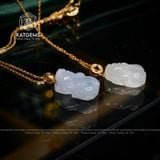  Mặt Dây Chuyền Bạch Ngọc Tỳ Hưu Móc Vàng 18K Độc 2 Phiên Bản (Không Kén Mệnh) 