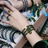  Vòng Chuỗi Ngọc Bích Canada Cao Cấp Vip 6Ly Mix Bà Hồ Ly Chúa, Cỏ 4 Lá, Charm Túi Tiền Vàng 10K (Không Kén Mệnh) 