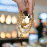  Chuỗi Vòng Thạch Anh Tóc Vàng Vip 6ly Túi Tiền Kim Bảo Mix Charm Vàng 10K (Kim, Thổ) 