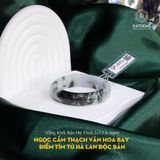  Vòng Khối Ngọc Cẩm Thạch Vân Hoa Bay Cao Cấp Điểm Tím Tử Lan Độc Bản Bản Hẹ 15x8,5 Ni 53,6mm(Không Kén Mệnh) 473386 