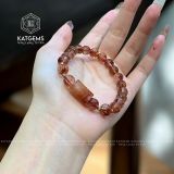  Vòng Đơn Thạch Anh Tóc Đỏ Trong 8Ly Mix Lu Thống Và Kim Tiền Vàng 10k (Thổ, Hoả) 