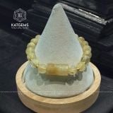 Vòng Tay Đơn Thạch Anh Tóc Vàng 8,6 Ly Lu Thống Mix Bi Vàng 10K (Kim, Thổ) 