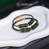  Vòng Dây Cáp Nam Ngọc Bích Canada Cao Cấp Lu Thống Chạm Kim Tiền Mix Ngũ Điếu (Không Kén Mệnh) 