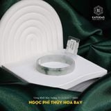  Vòng Ngọc Khối Phỉ Thúy Hoa Bay Bản Vuông Ni 52mm - 54mm  (Không Kén Mệnh) 