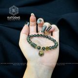  Vòng Thạch Đơn Anh Tóc Xanh 7-8ly Mix Túi Tiền Kim Bảo, Lu Thống Và Kim Tiền Vàng Trang Sức (Mộc, Hoả) 1-190003 