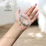  Vòng Đơn Ngọc Hoa Bay 5.6ly Mix Ngũ Điếu Cỏ Bốn Lá Và Charm Hoa Sen Vàng 10K (Không Kén Mệnh) 