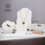  Bộ Trang Sức Vàng Phong Thuỷ Cỏ Bốn Lá Ngọc Bích Vàng Trang Sức (Không Kén Mệnh) 