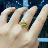 Bộ Trang Sức Vàng Bà Hồ Ly Đá Moissanite Xanh (Không Kén Mệnh) 