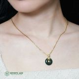  Mặt Dây Chuyền Hồ Kim Tài Lộc Ngọc Bích Canada Cao Cấp Đồng Điếu Mix Hồ Ly Kim Tiền Vàng Trang Sức Đường Kính 16li Dày 4mm (Không Kén Mệnh) 