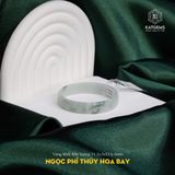  Vòng Ngọc Khối Phỉ Thúy Hoa Bay Bản Vuông Ni 52mm - 54mm  (Không Kén Mệnh) 