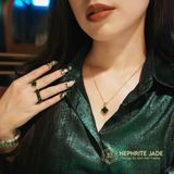  Mặt Dây Chuyền Cỏ Bốn Lá Ngọc Bích Canada Vip Vàng Trang Sức (Không Kén Mệnh) 