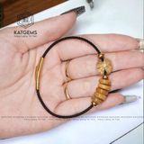  Vòng Dây Cáp Thạch Anh Tóc Vàng Ngũ Điếu Mix Cỏ Bốn Lá May Mắn (Kim, Thổ) 