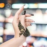  Chuỗi Vòng Thạch Anh Tóc Xanh 6ly Túi Tiền Kim Bảo Mix Charm Vàng 10K (Mộc, Hỏa) 
