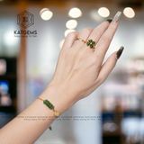  Bộ Trang Sức Vàng Phong Thuỷ Cỏ Bốn Lá Ngọc Bích Vàng Trang Sức (Không Kén Mệnh) 