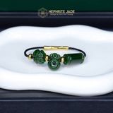  Vòng Dây Cáp Ngọc Bích Canada Lu Thống Mix Túi Tiền Kim Bảo Và Cỏ Bốn Lá VIP (Không Kén Mệnh) 