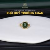  Nhẫn Phú Quý Trường Xuân Ngọc Bích Canada Cao Cấp Viên Chủ 12x10x5ly (Không Kén Mệnh) 