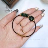  Vòng Dây Cáp Ngọc Cẩm Thạch Sơn Thuỷ (Type B) Ngũ Điếu Mix Cỏ Bốn Lá May Mắn (Không Kén Mệnh) 150525-44 