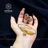  Vòng Dây Cáp Ngũ Điếu Mix Túi Tiền Kim Bảo, Hồ Ly Thạch Anh Tóc Vàng (Kim, Thổ) 