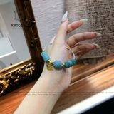  Vòng Dây Cáp Lam Ngọc Ngũ Điếu Mix Hồ Ly, Cỏ Bốn Lá, Lu Thống Chạm Kim Tiền (Không Kén Mệnh) 