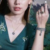 Dây Chuyền Đồng Điếu Lam Ngọc Jade A Sang Trọng Đường Kính 15li Dày 4mm (Không Kén Mệnh) 