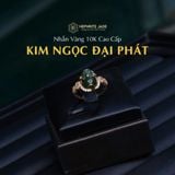  Nhẫn Kim Ngọc Đại Phát Mặt Tỳ Hưu Ngọc Bích Canada 10x9x6ly Vàng Trang Sức VIP (Không Kén Mệnh) 