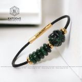  Vòng Dây Cáp Ngọc Cẩm Thạch Sơn Thuỷ (Type B) Ngũ Điếu Mix Cỏ Bốn Lá May Mắn (Không Kén Mệnh) 150525-44 