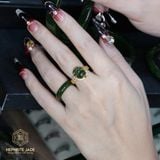  Nhẫn Kim Ngọc Đại Phát Mặt Tỳ Hưu Ngọc Bích Canada 10x9x6ly Vàng Trang Sức VIP (Không Kén Mệnh) 