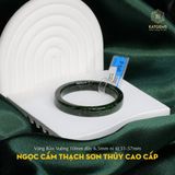  Vòng Khối Ngọc Cẩm Thạch Sơn Thuỷ (Type B) Vip Bản Vuông 10li Dày 6.5li Ni 51mm đến 57mm  - Không Kén Mệnh 