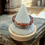  Vòng Đơn Thạch Anh Tóc Đỏ Trong 8Ly Mix Lu Thống Và Kim Tiền Vàng 10k (Thổ, Hoả) 