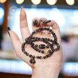  Chuỗi Vòng Thạch Anh Tóc Đen 6ly Túi Tiền Kim Bảo Mix Charm Vàng Trang Sức (Thủy, Mộc) 