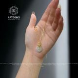  Mặt Dây Chuyền Đồng Điếu Bạch Ngọc Móc Hồ Ly Kim Tiền Vàng 10K Đường Kính 15li Dày 3.8mm(Không Kén Mệnh) 